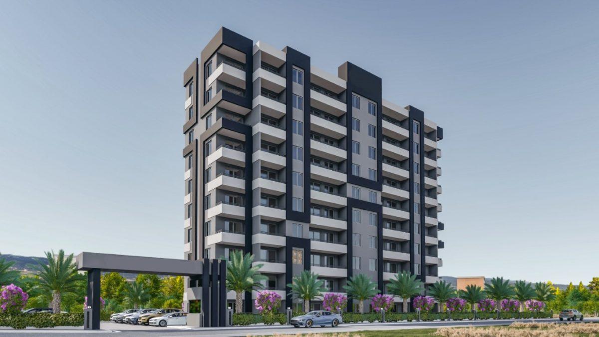 Современный проект с апартаментами планировкой 1+1 и 2+1 в Мерсине